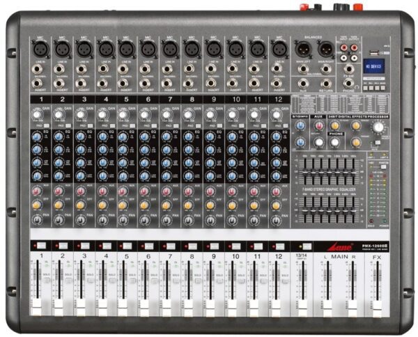 メロディ Lane PMX-1260D 1300Watt 12-Channel Powered Mixer | SBR Pro Sound