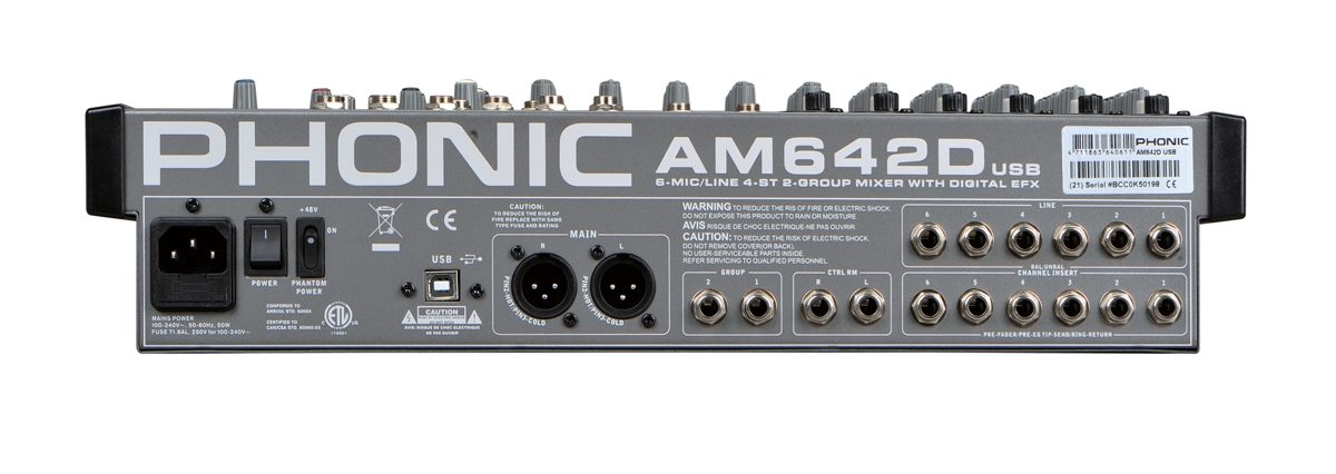 PHONIC AM642D USB オーディオミキサー Phonic AM642D USB