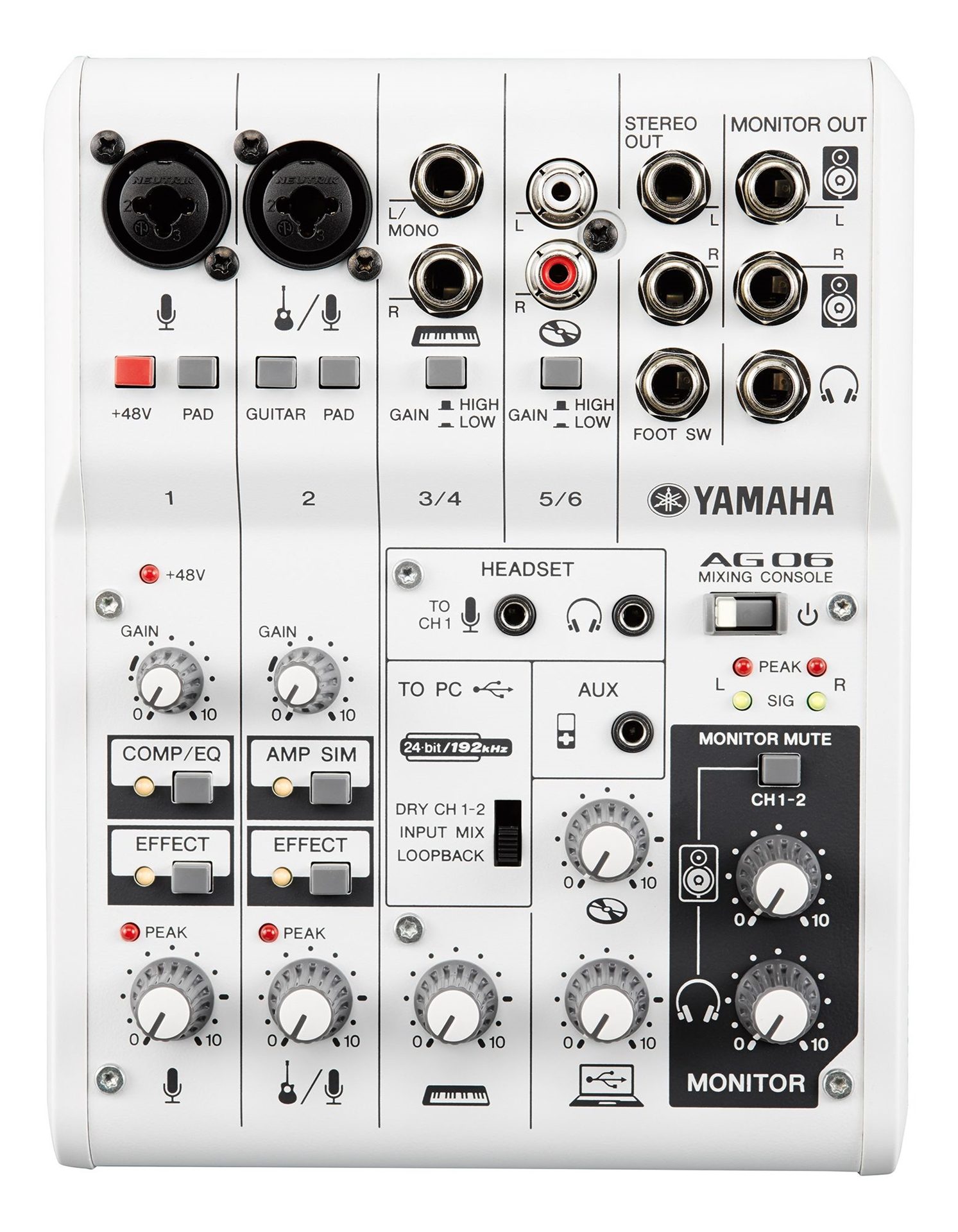 DTM・DAW YAMAHA AG06MK2 B Yamaha AG06MK2 6-Ch Live Streaming USB Mixer/Interface