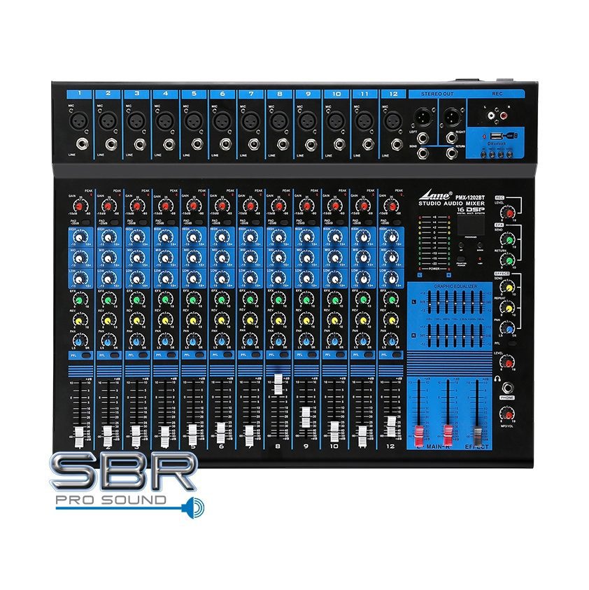 Lane PMX-1202BT 12-Channel Mixer W/Bluetooth & USB | SBR Pro Sound