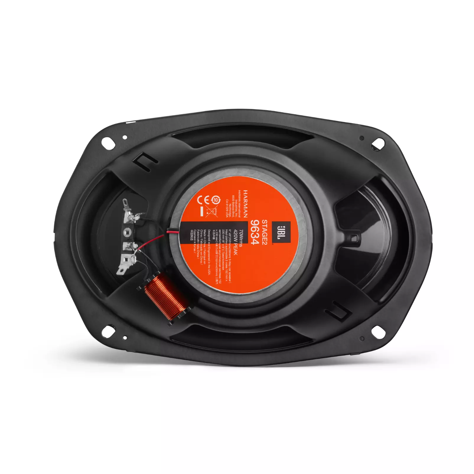 JBL Stage 2 9634 6x9 3-Way Car Speakers - 420W Pair With Grilles