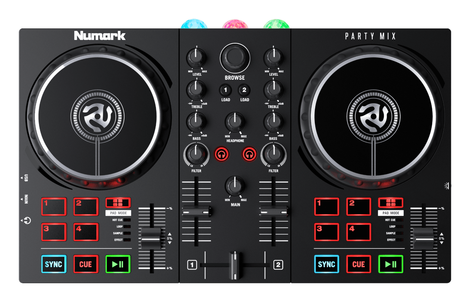 Numark Party Mix II Dj Controller With Built In Light Show | SBR