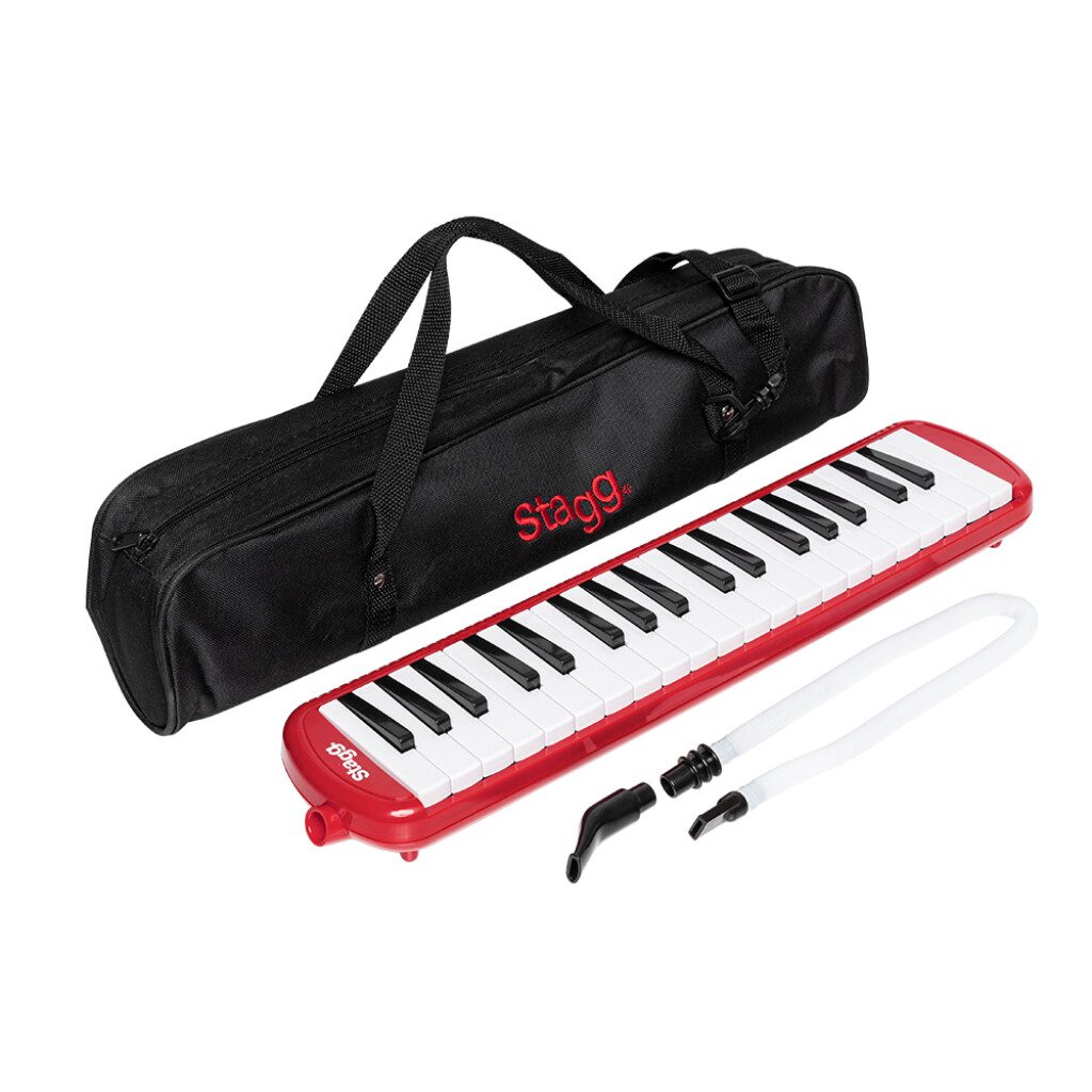 Mélodica Stagg 37 Notes Bleue - Instrument à Vent à Clavier, Livré Avec Bec, Tube Flexible Et Housse