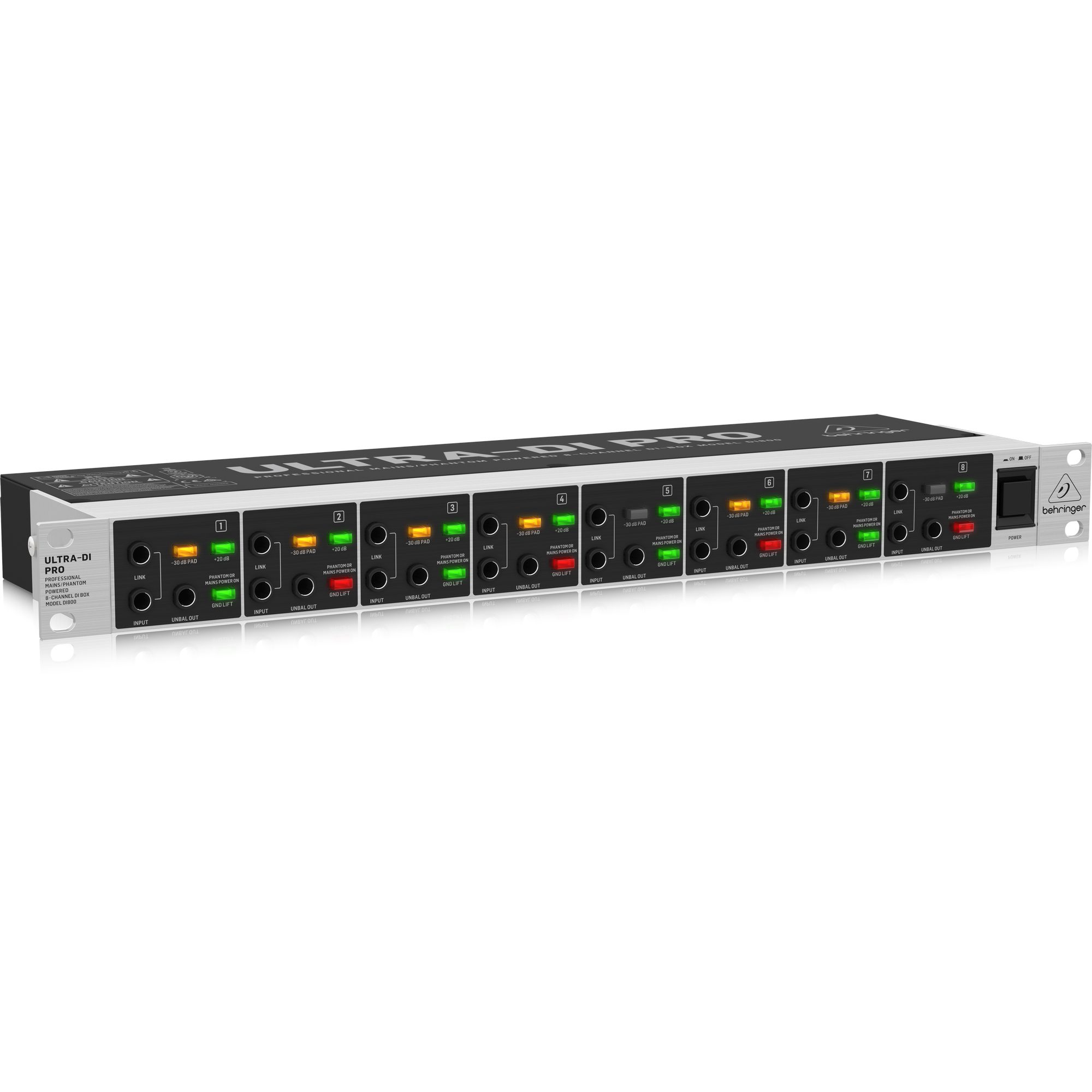 BEHRINGER DI800 ULTRA-DI PRO ダイレクトボックス Behringer Ultra-DI Pro DI800 V2 - 8-Channel DI Box | SBR Pro Sound