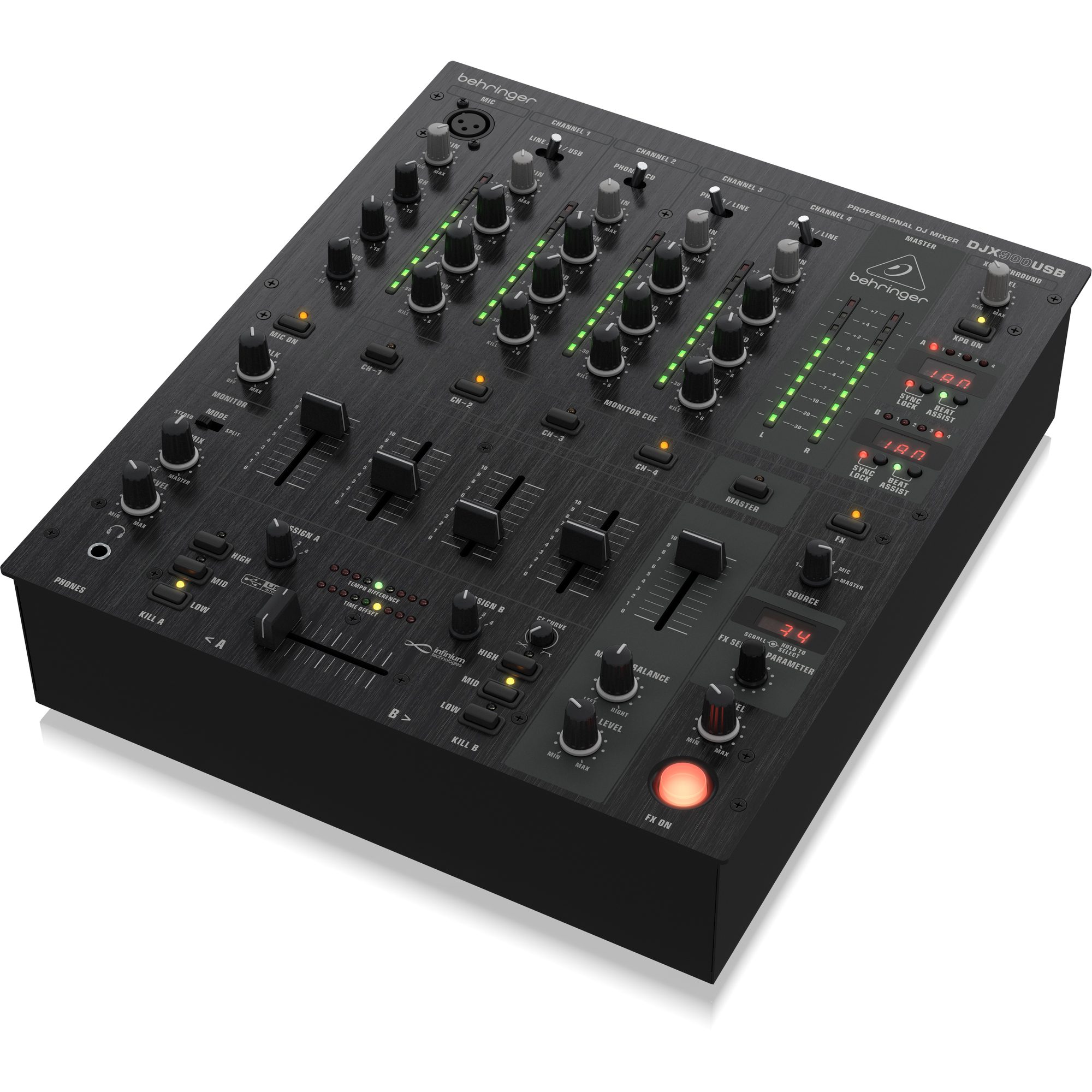 べリンガー DJミキサー DJX900USB Behringer DJX900USB 5-Channel DJ Mixer with FX | SBR Pro Sound