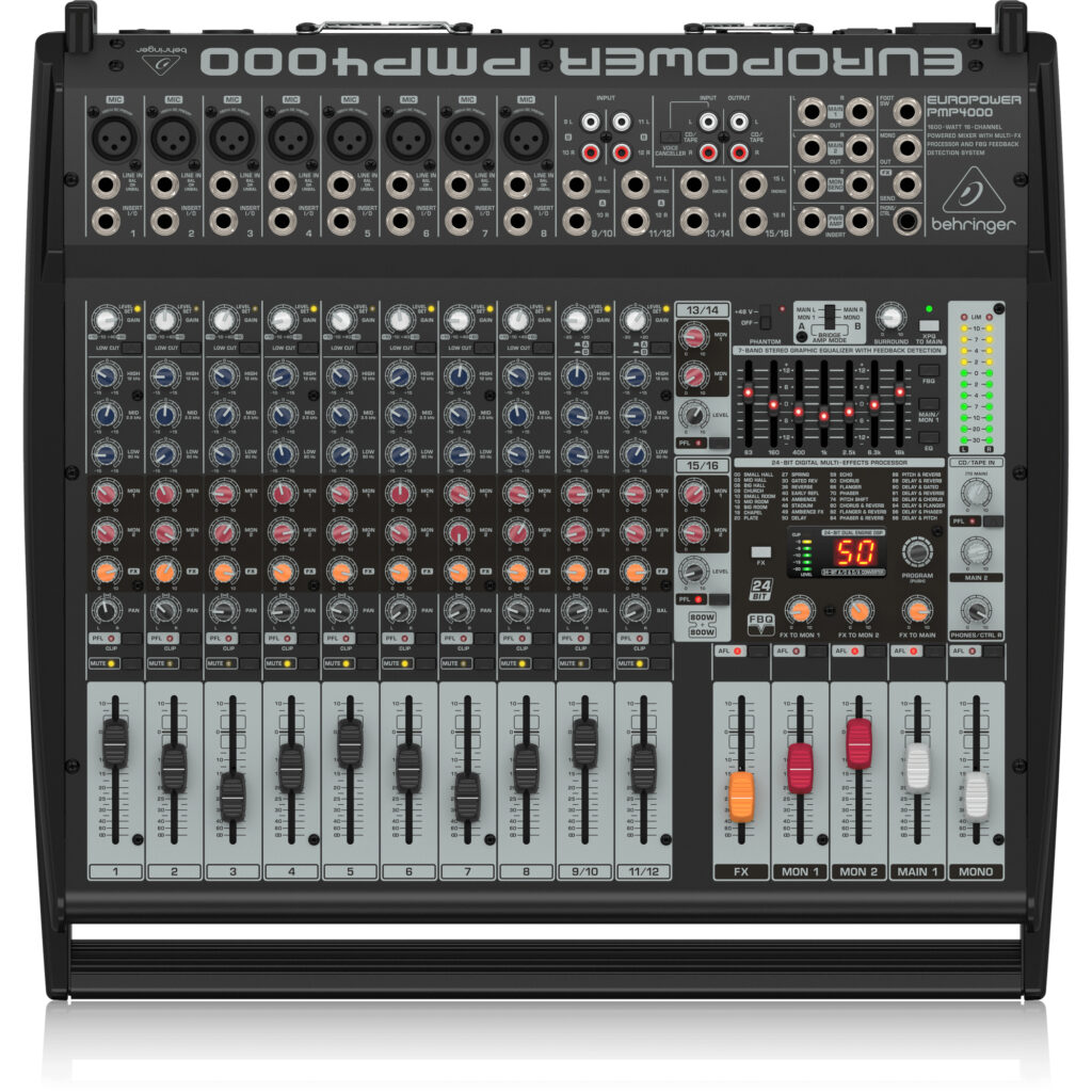 Behringer PMP4000 - 1600W 16-Channel Powered Mixer | SBR Pro Sound
