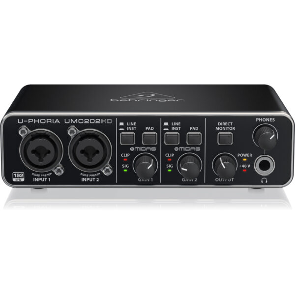 Behringer U-PHORIA UMC202HD 美品 UMC202HD_P0BJZ_Top-Front_XL-