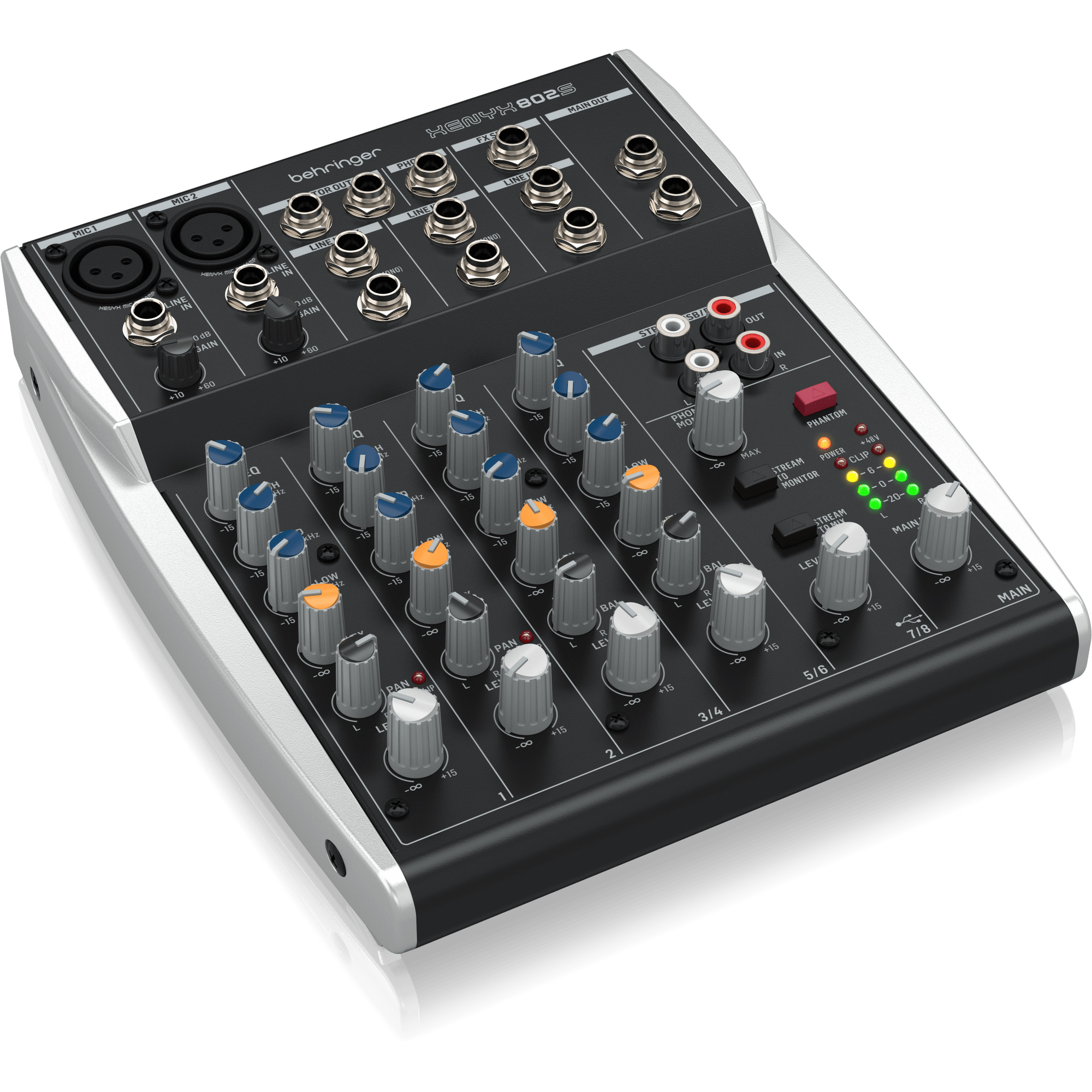Behringer Xenyx 802S Analog 8-Channel Mixer W/USB Streaming| SBR