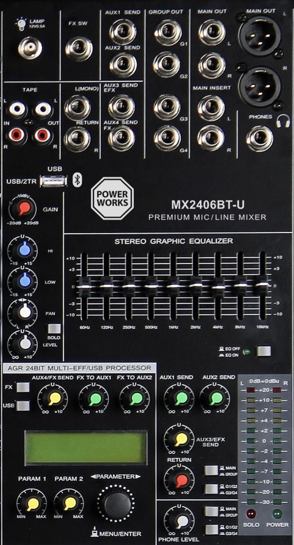 洋楽 Miz Matthews Powerworks MX2406BT-U | SBR Pro Sound Desk Mixer Pa Equipment