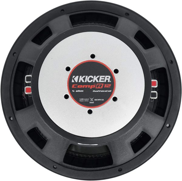新品 KICKER COMP R 12インチ 新品 +革張りBOX 新品 Kicker CompR 48CWR124 12-inch 500Watt RMS Dual 4 Ohm Subwoofer