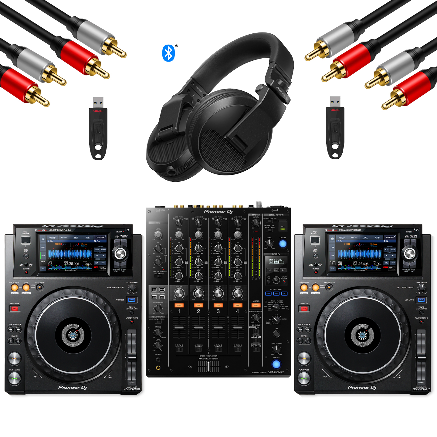 Pioneer DJ XDJ-1000MK2 + DJM-750MK2 Multimedia Combo | SBR Pro Sound