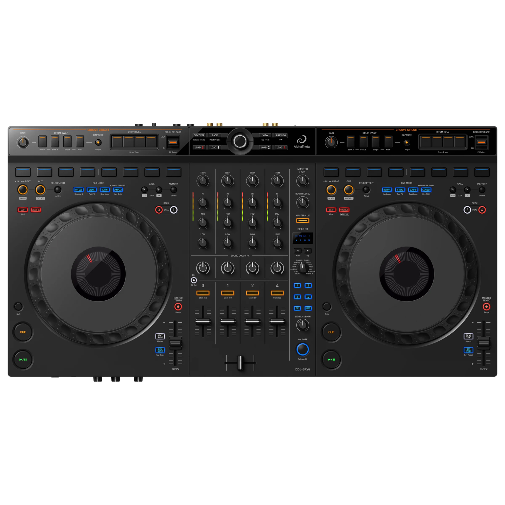 【極美品】「AlphaTheta DDJ-GRV6」 4chコントローラー DDJ-GRV6-F.jpg