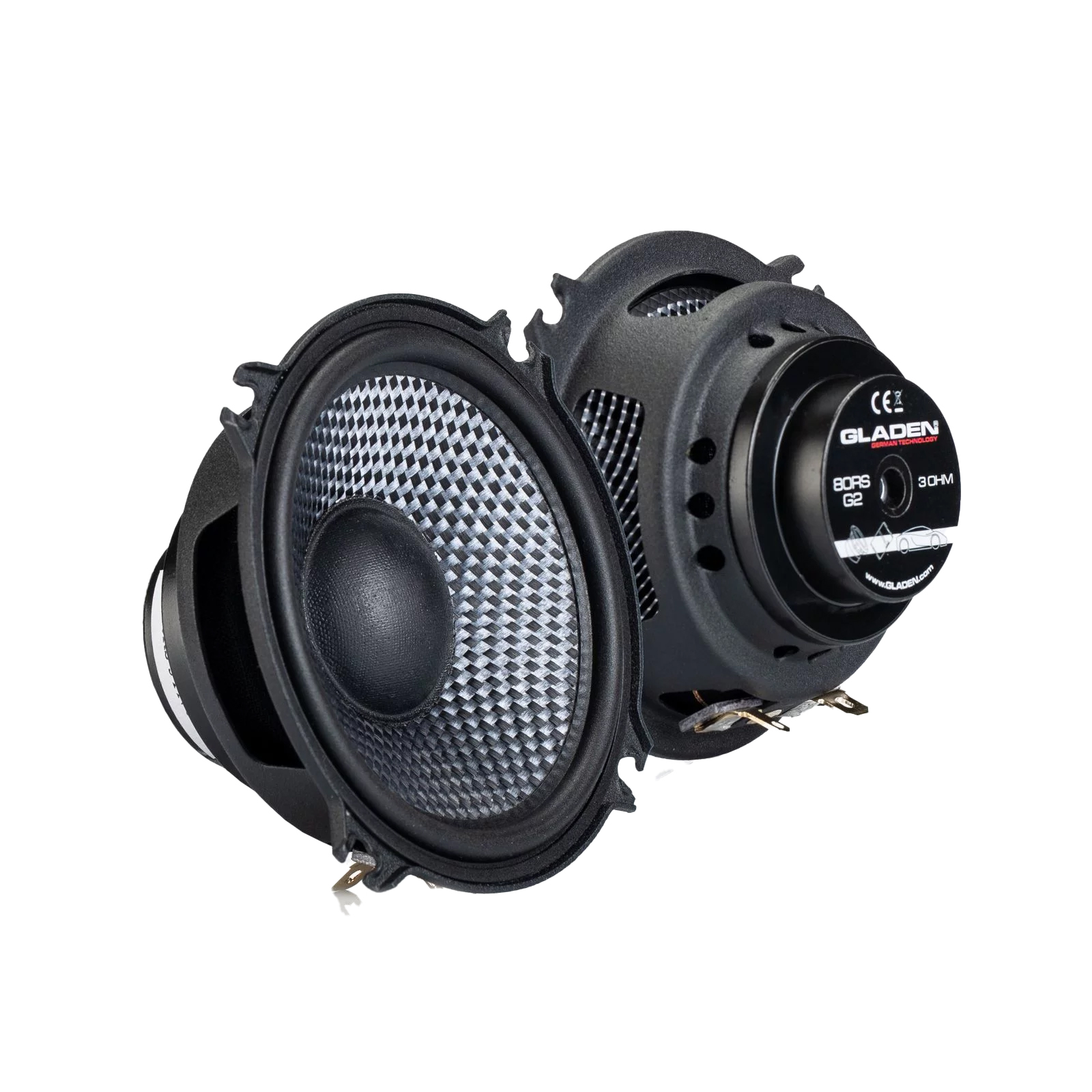 Gladen 80 RSG2 RSLine 3" 40Watt RMS Midrange Speakers SBR Pro Sound