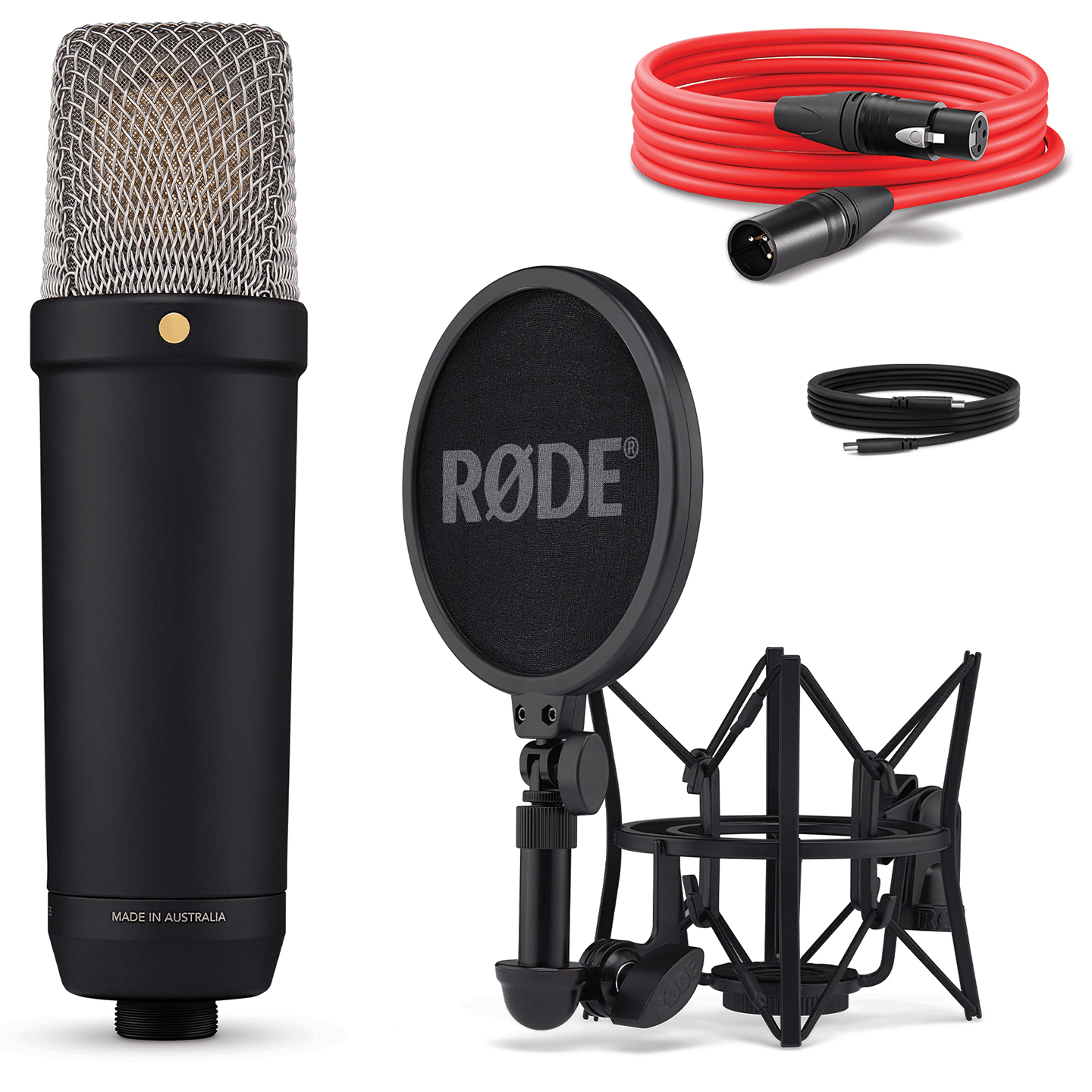 RODE NT1 5th Generation Blackケーブル類なし Rode NT1 5th Generation Studio Condenser Microphone - Black | SBR