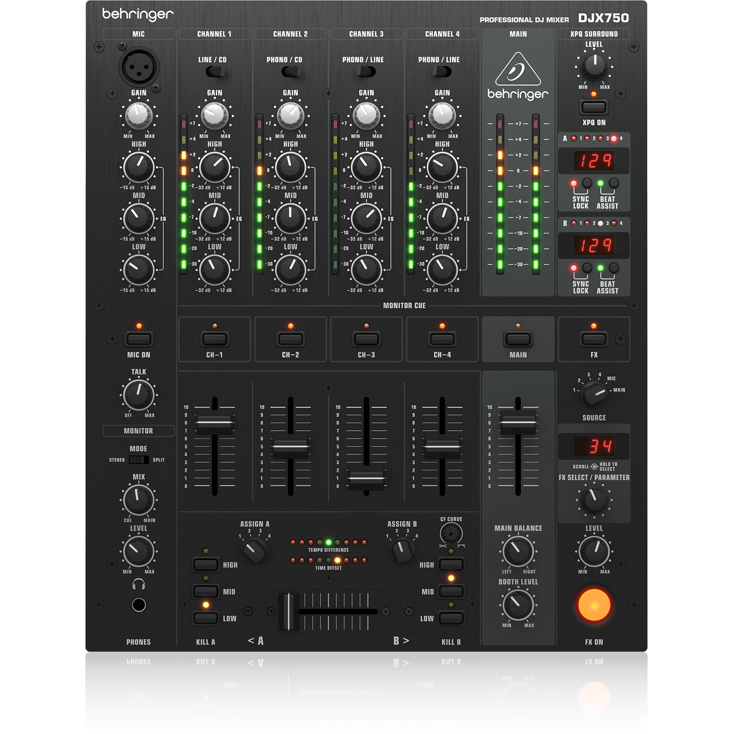 BEHRINGER DJX750 DJミキサー Behringer DJX750 5-Channel DJ Mixer | SBR Pro Sound