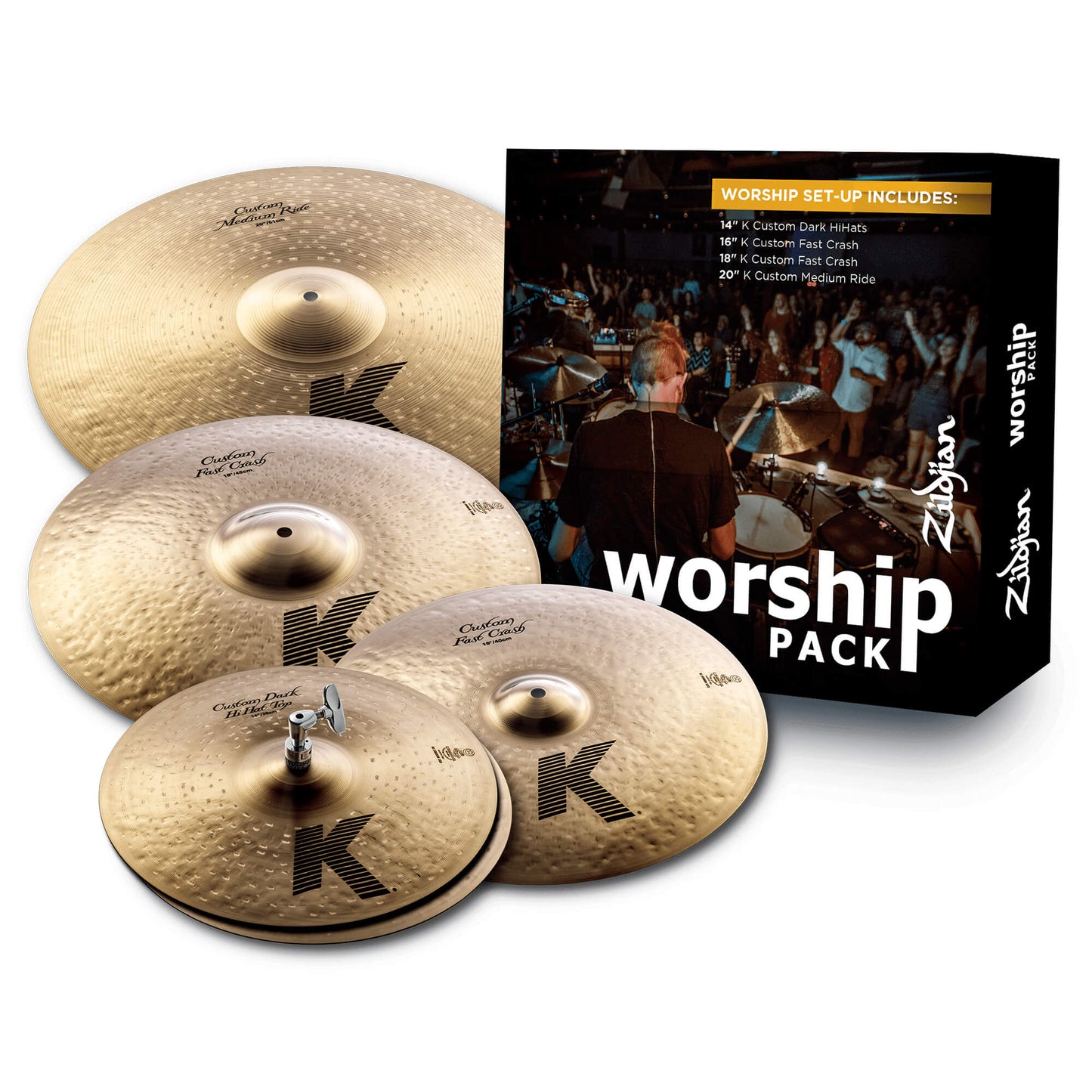Zildjian KC0801W 4-Piece K Custom Worship Cymbal Pack | SBR Pro Sound