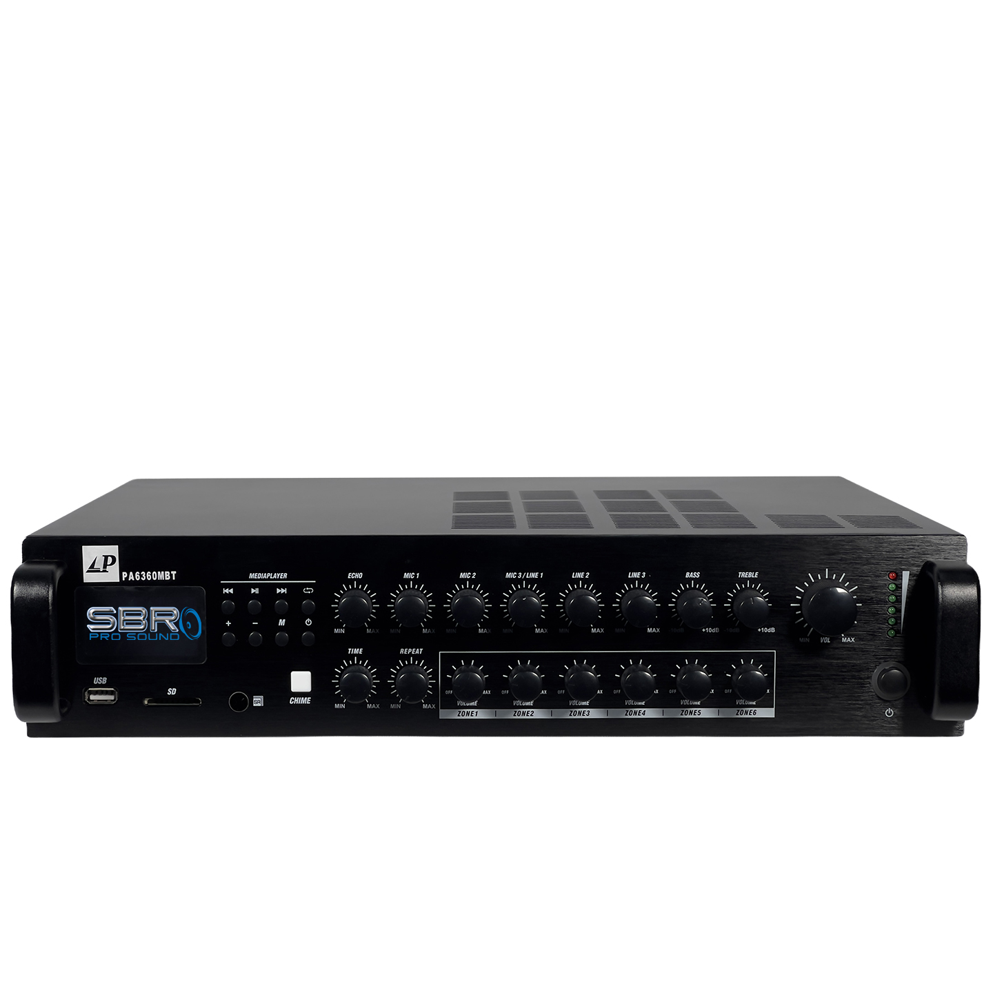 Lane Pro PA-6360MBT - 360Watt 6-Zone Line Voltage PA Amplifier