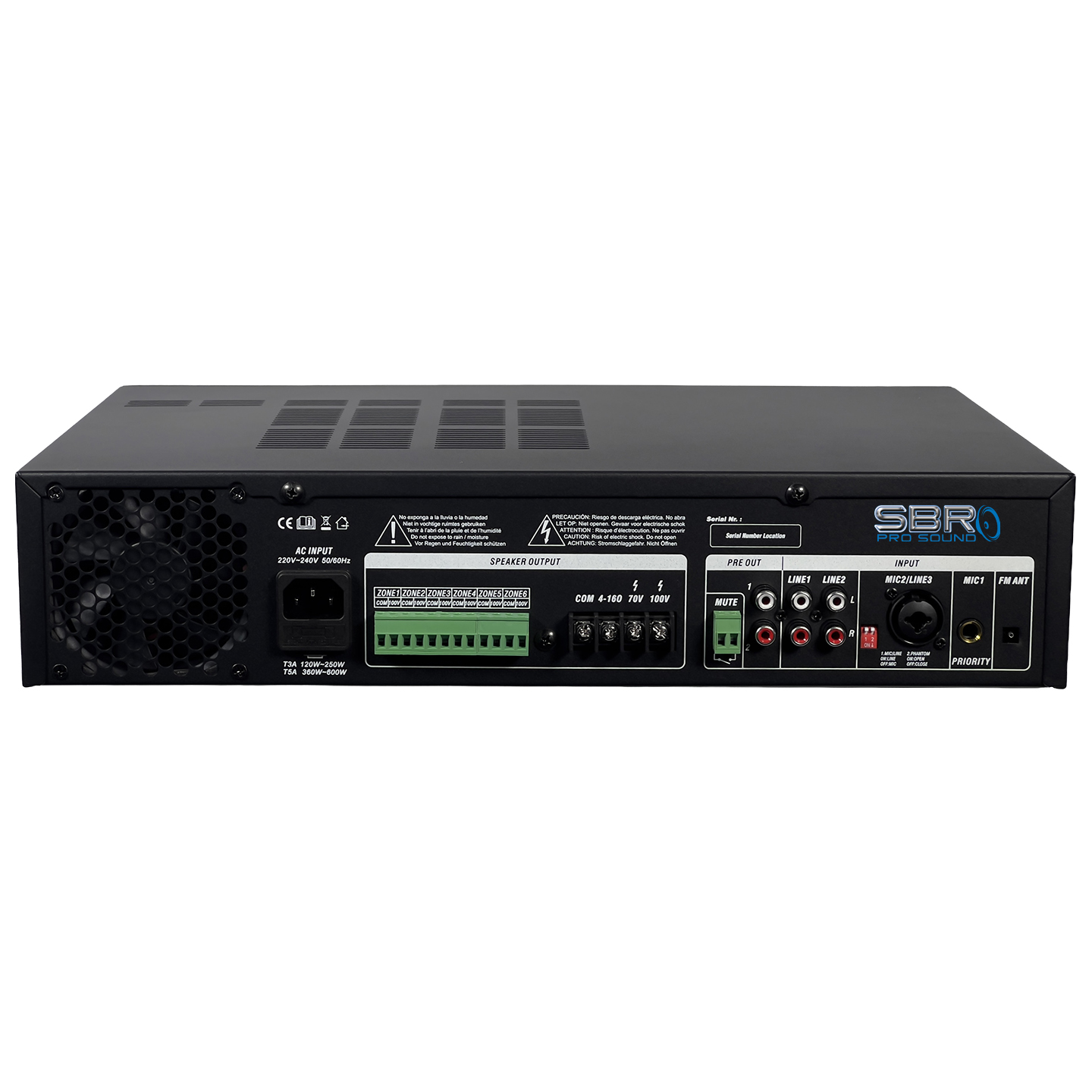 LP Generation Ⅱ ボンゴ Lane Pro PAD-600 - 600Watt 6-Zone Line Voltage PA Amplifier | SBR