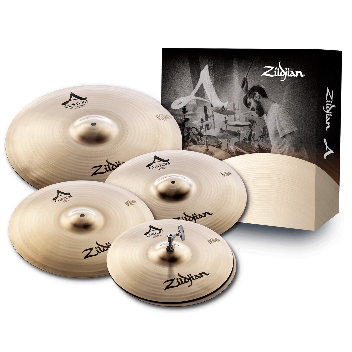 Zildjian A20579-11 4-Piece A Custom Cymbal Pack | SBR Pro Sound