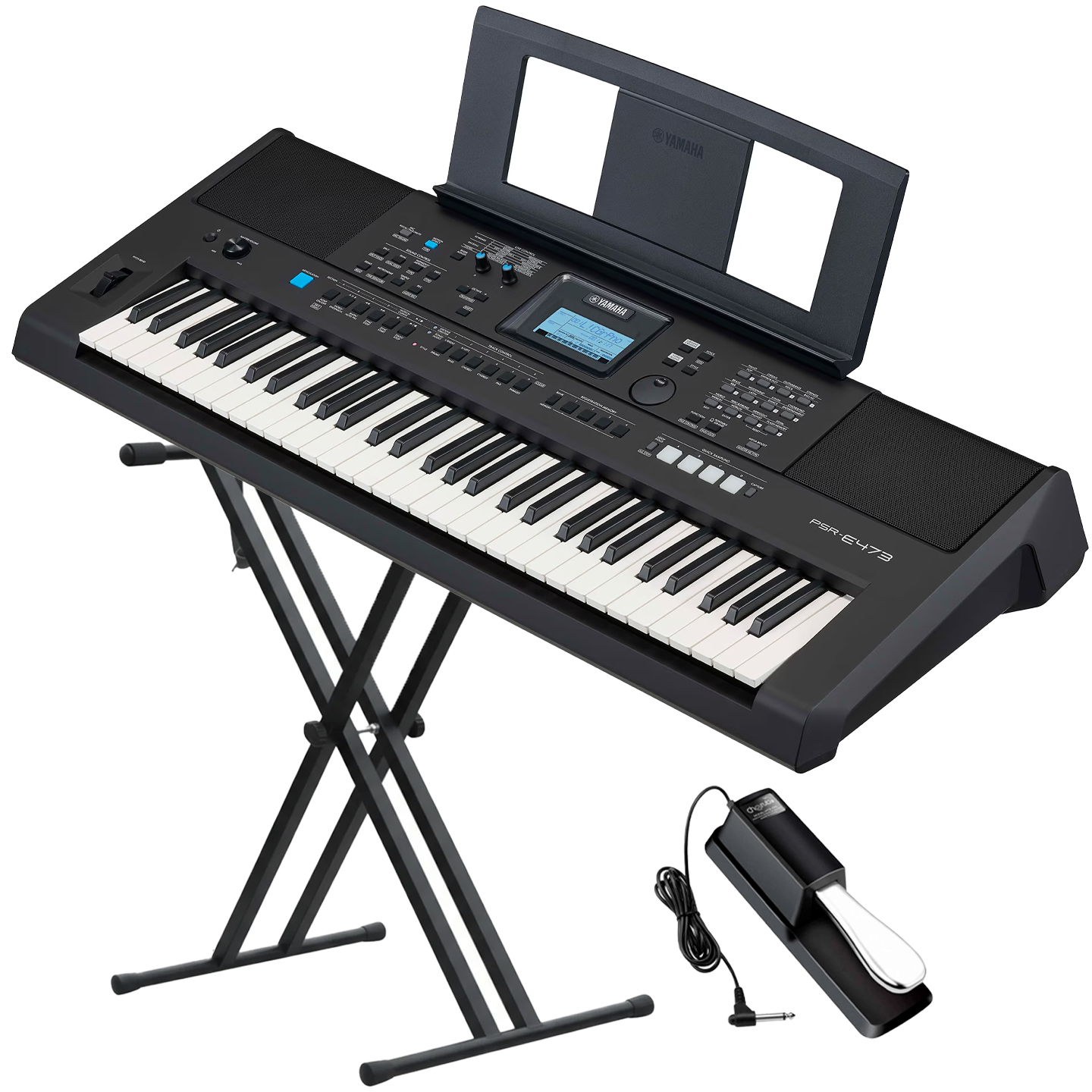 Yamaha PSR-E473 Bundle – 61-Key Portable Keyboard Set | SBR Pro Sound
