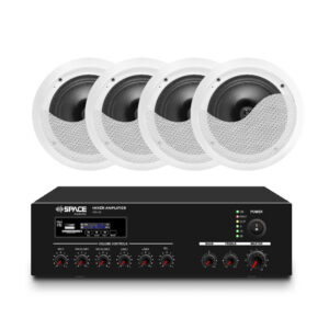 Space Audio PA-KIT2 - 30W Mixer Amplifier, Desktop Microphone & 4