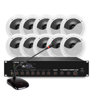 SpaceAudio PA-KIT3 60W Mixer Amplifier, Desktop Microphone & 4