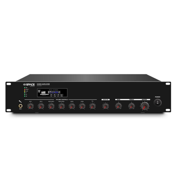 SpaceAudio SPA-240A - 240W 100V/70V PA Rack-Mount Mixer Amplifier