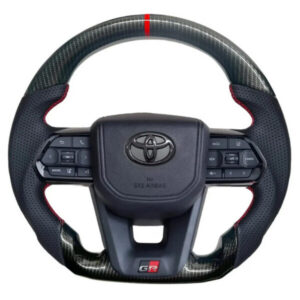 TT Audio - Toyota Land Cruiser 300 Carbon Fibre Steering Wheel With Red Stitching