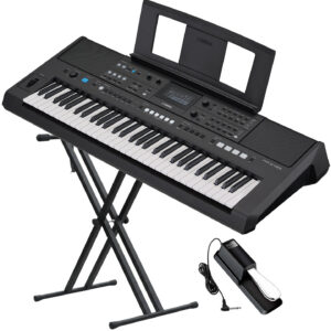 Yamaha PSR-E483 Bundle – 61-Key Portable Keyboard Set