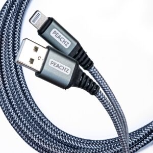 PEACHZ MFi-Certified Lightning to USB-A Nylon Braided Cable 1.88M