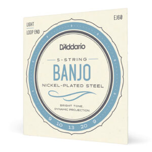 D'Addario EJ60 - 5-String Banjo Strings Nickel Plated Steel Light 9-20